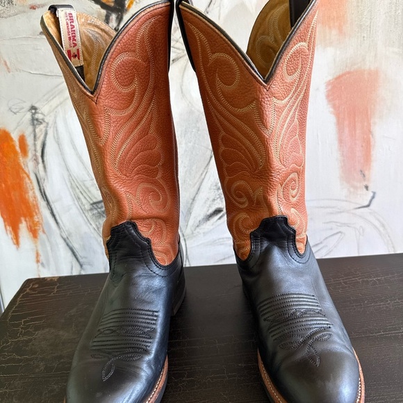 Brahma Black Wester Boots Classic Leather Design size 7 - Picture 2 of 15